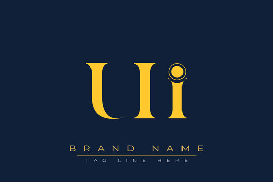 UII abstract letter logo design. This logo is designed by three abstract letters.