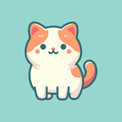 Happy vector cat design with cute face cartoon paws and smiling eyes great for use in animal branding children’s content and pet illustration collections