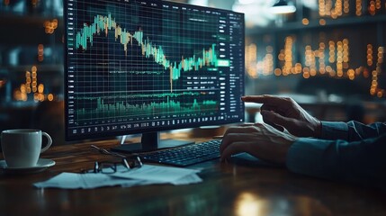 Financial Analysis with Chart Data on Desktop in Modern Workspace