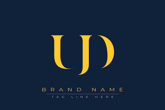 UJD abstract letter logo design. This logo is designed by three abstract letters.
