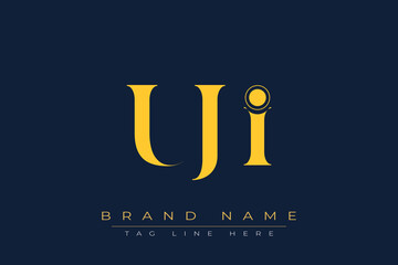 UJI abstract letter logo design. This logo is designed by three abstract letters.