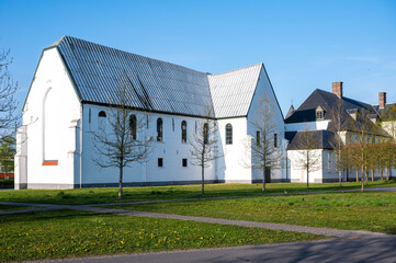 White chapel at the administrative center of Oudenaarde, East Flanders, Belgium