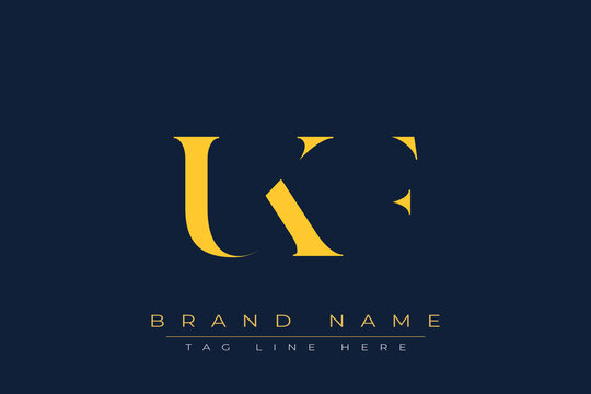 UKF abstract letter logo design. This logo is designed by three abstract letters.