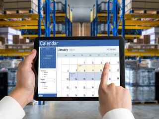Calendar on computer software application for schedule planning for personal organizer and online...