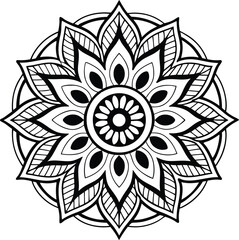 Download the Vector abstract mandala pattern. Art on the wall. Coloring book Lace pattern The tattoo. Design for a wallpaper Paint shirt and tile Sticker Design, Decorative circle ornament in ethnic o