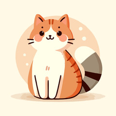 Cartoon cat face icon in vector with big eyes round cheeks and playful smile great for pet lover designs kids branding and animal character sets