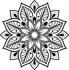 Download the Vector abstract mandala pattern. Art on the wall. Coloring book Lace pattern The tattoo. Design for a wallpaper Paint shirt and tile Sticker Design, Decorative circle ornament in ethnic o