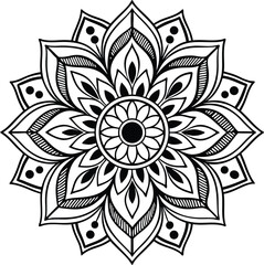 Download the Vector abstract mandala pattern. Art on the wall. Coloring book Lace pattern The tattoo. Design for a wallpaper Paint shirt and tile Sticker Design, Decorative circle ornament in ethnic o