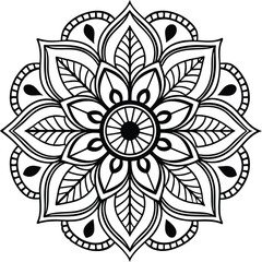Download the Vector abstract mandala pattern. Art on the wall. Coloring book Lace pattern The tattoo. Design for a wallpaper Paint shirt and tile Sticker Design, Decorative circle ornament in ethnic o