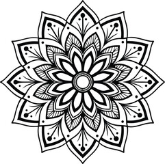 Download the Vector abstract mandala pattern. Art on the wall. Coloring book Lace pattern The tattoo. Design for a wallpaper Paint shirt and tile Sticker Design, Decorative circle ornament in ethnic o