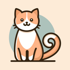 Playful cartoon kitten vector with big paws fluffy cheeks and smiling face great for animal branding kids books and pet shop themed digital art