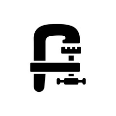 Clamp Tool Icon Black Solid Shape Minimal Outline