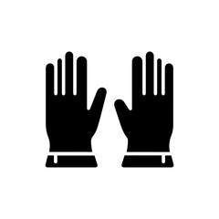 Fototapeta premium Gloves Icon Facing Up Black Solid Flat Minimal Design