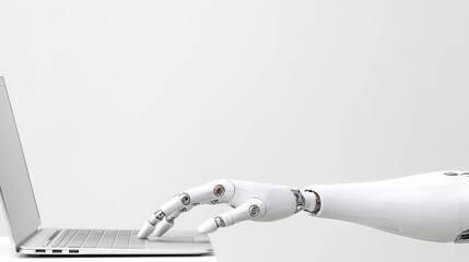 Robotic arm using laptop ai automation future technology