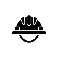 Hard Hat with Straps Icon Solid Black Minimal Design
