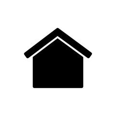 House Roof Icon Flat Black Filled Clean Edges Design