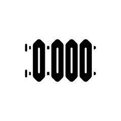 Radiator Heater Icon Black Solid Lines Flat