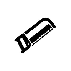 Saw Hacksaw Icon Solid Black Simple Modern Style