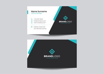 Modern Double-sided Business Card Template. Flat Design Vector Stationery Design, Colorful Card
