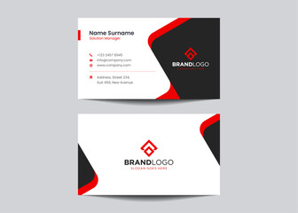 Modern Double-sided Business Card Template. Flat Design Vector Stationery Design, Colorful Card

