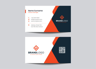 Modern Double-sided Business Card Template. Flat Design Vector Stationery Design, Colorful Card
