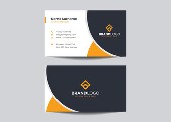 Modern Double-sided Business Card Template. Flat Design Vector Stationery Design, Colorful Card
