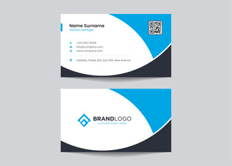 Modern Double-sided Business Card Template. Flat Design Vector Stationery Design, Colorful Card
