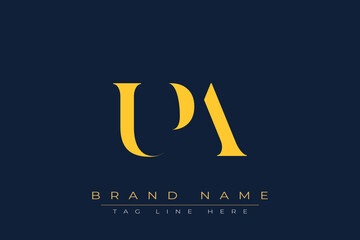 UPA abstract letter logo design. This logo is designed by three abstract letters.