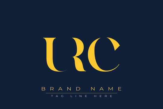 URC abstract letter logo design. This logo is designed by three abstract letters.