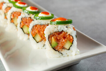 A view of a Mexican roll.
