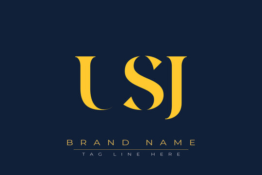 USJ abstract letter logo design. This logo is designed by three abstract letters.