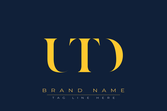 UTD abstract letter logo design. This logo is designed by three abstract letters.