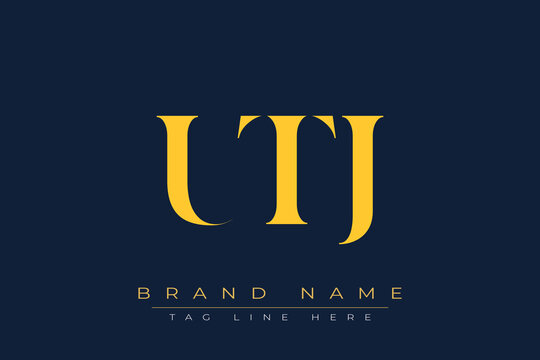 UTJ abstract letter logo design. This logo is designed by three abstract letters.