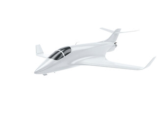 Naklejka premium Futuristic White Fighter Jet: Sci-Fi Spaceship 3D Render