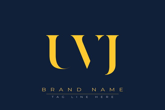UVJ abstract letter logo design. This logo is designed by three abstract letters.