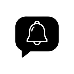 Speech bubble with bell icon representing notifications or alerts