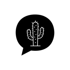 Speech bubble with cactus icon symbolizing desert vibes or tough situations