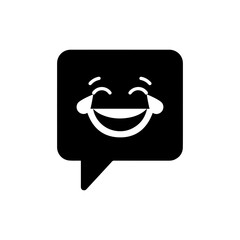 Speech Bubble with Laughing Emoji Representing Humor or Joy