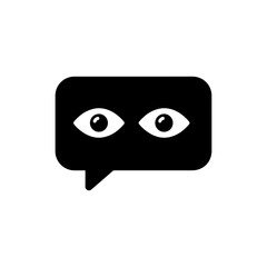 Speech Bubble Icon with Eyes, Symbolizing Noticing or Observing