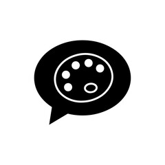 Speech Bubble Icon with Paint Palette, Symbolizing Creativity or Artistic Expression