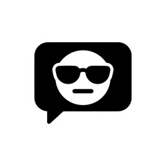 Speech Bubble with Sunglasses Emoji Representing Looking Cool and Stylish