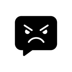 Speech Bubble with Angry Face Symbolizing Frustration and Anger
