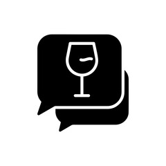 Speech Bubble with Wine Glass Symbolizing Celebration and Relaxation