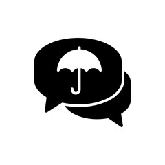 Speech Bubble with Umbrella Symbolizing Weather or Rainy Day Chats