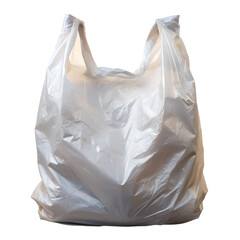 Studio Shot Of A Single White Plastic Shopping Bag Isolated On White Background