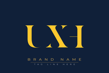 UXH abstract letter logo design. This logo is designed by three abstract letters.