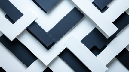 Modern geometric pattern in black and white creating a stylish and contemporary design aesthetic for interior decor and art projects, emphasizing visual harmony and balance concept