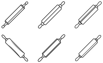 Rolling Pin Black and White  color Icons design