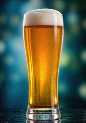 A pilsner in a tall glass with golden clarity and crisp bubbles.