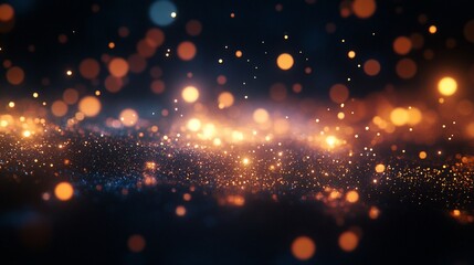 Obraz premium Abstract glowing particles, dark background